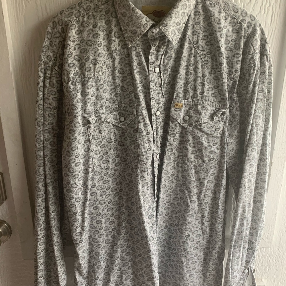 Larry Anshan pearl snap shirt XL